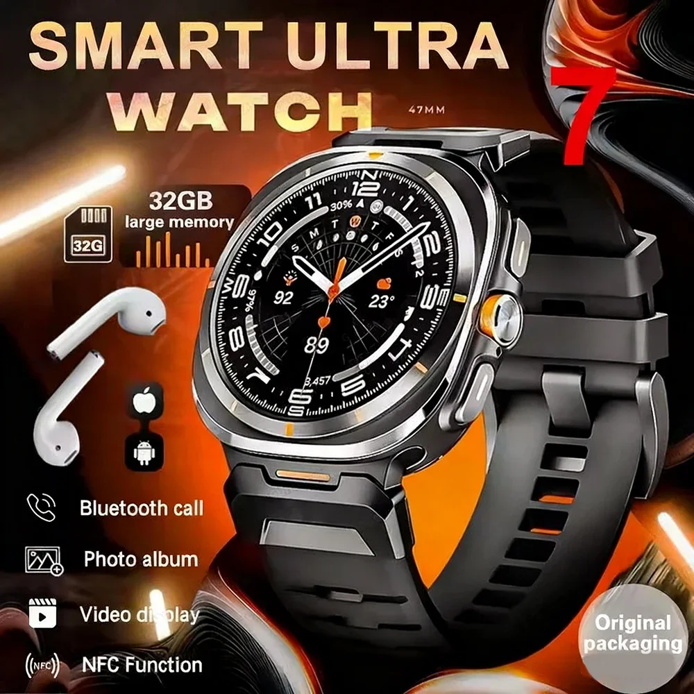 

2025 New DT Ultra 7 SmartWatch Men 32GB Memory GPS+IP68 waterproof AMOLED HD Sapphire Screen Bluetooth Call 1.5 Inch Smart Watch