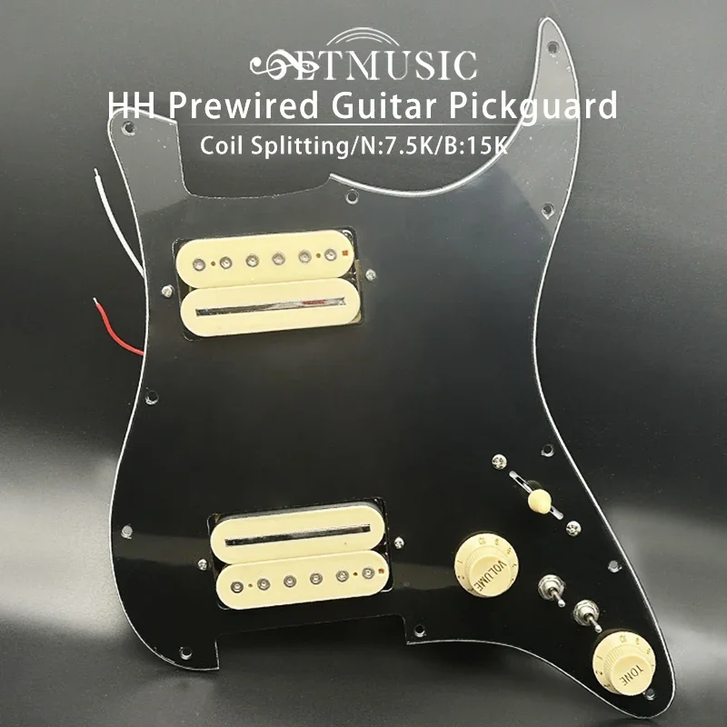 

HH Electric Guitar Pickguard Two Blade/Hexagonal Screw Style Output-7.5K/15K Coil Splitting Loaded Prewired Scratchplate