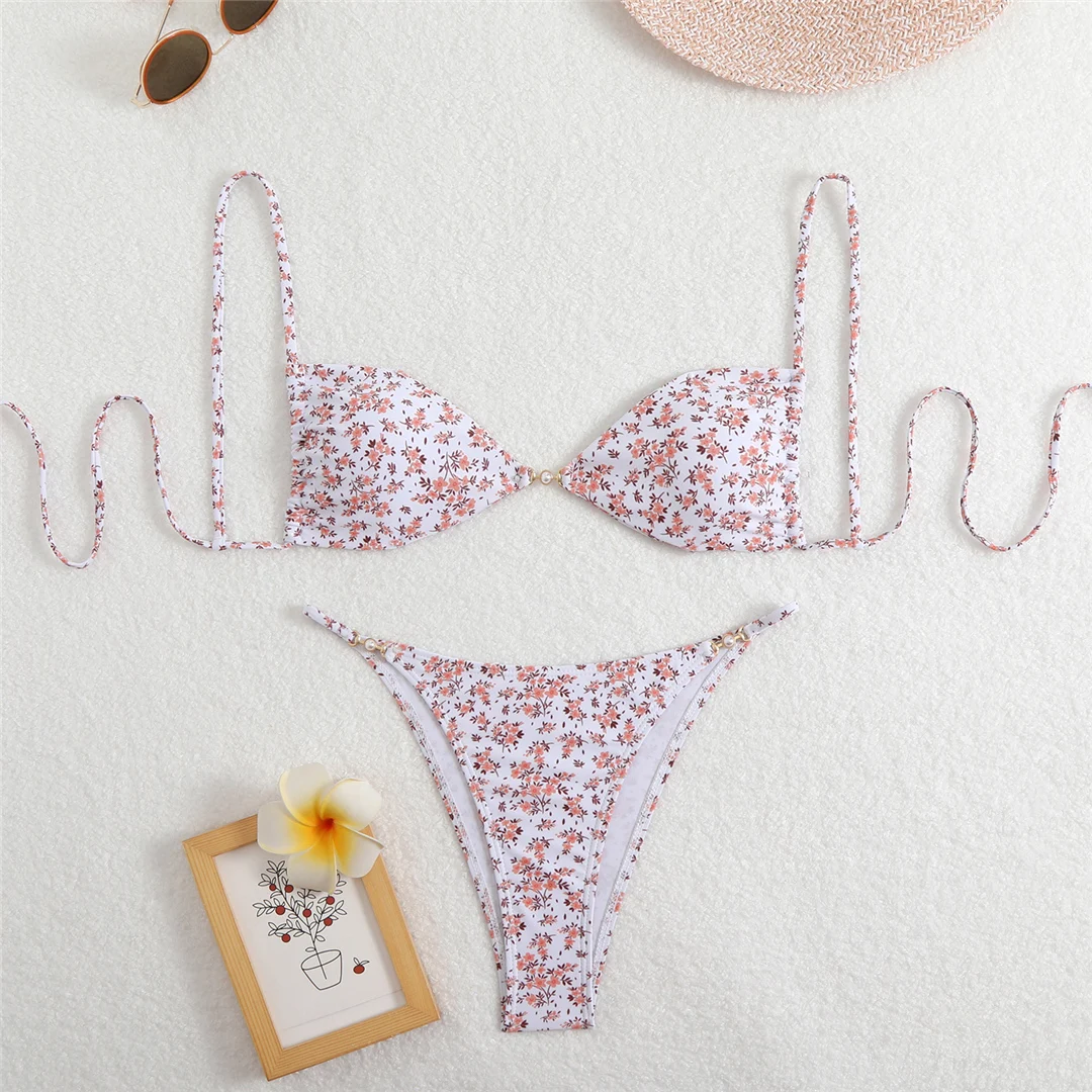 7 Farben Leoparden-Blumenmuster Bikini Damen Bademode Zweiteiliger Bikini Badeanzug Badebekleidung V6420 – Detail 28
