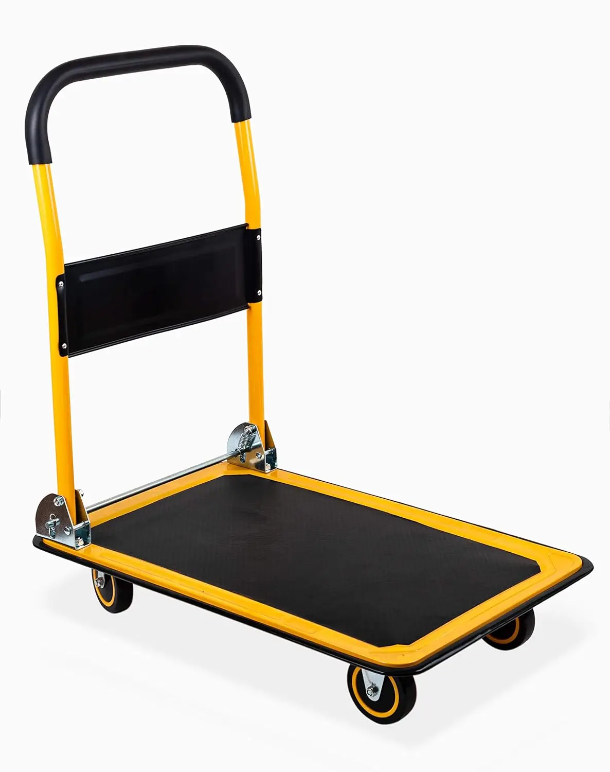 

MaxWorks 80876- Foldable Platform Truck Push Dolly 330 lb. Weight Capacity Black and Yellow 28.75" x 18.75" x 33"