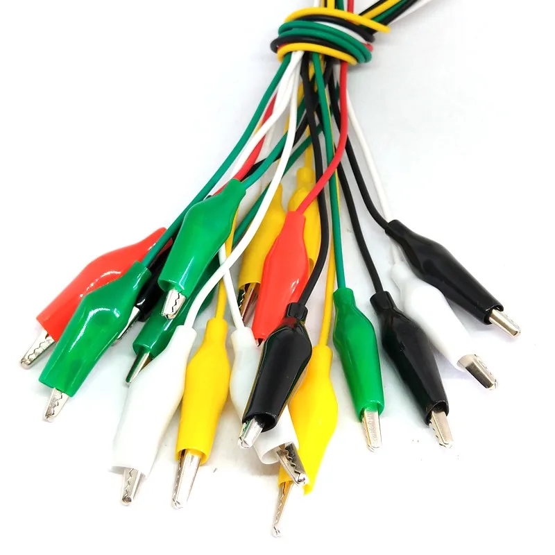 10pcs/set Electrical Alligator Clips DIY Test Leads Alligator Clip Double-ended Crocodile Clips Roach Clip Test Jumper Wire Kit