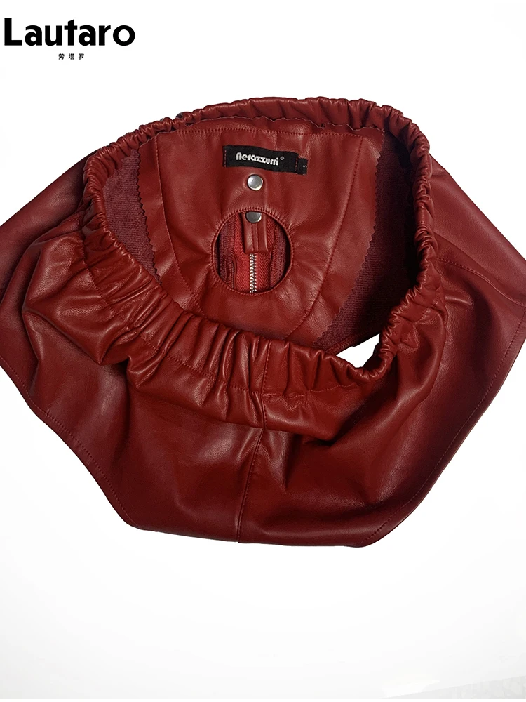 

Lautaro летние мягкие красные шорты из искусственной кожи для мужчин с эластичной резинкой на талии, роскошная дизайнерская одежда в стиле эмо, мужское нижнее белье, сексуальные стринги 2025