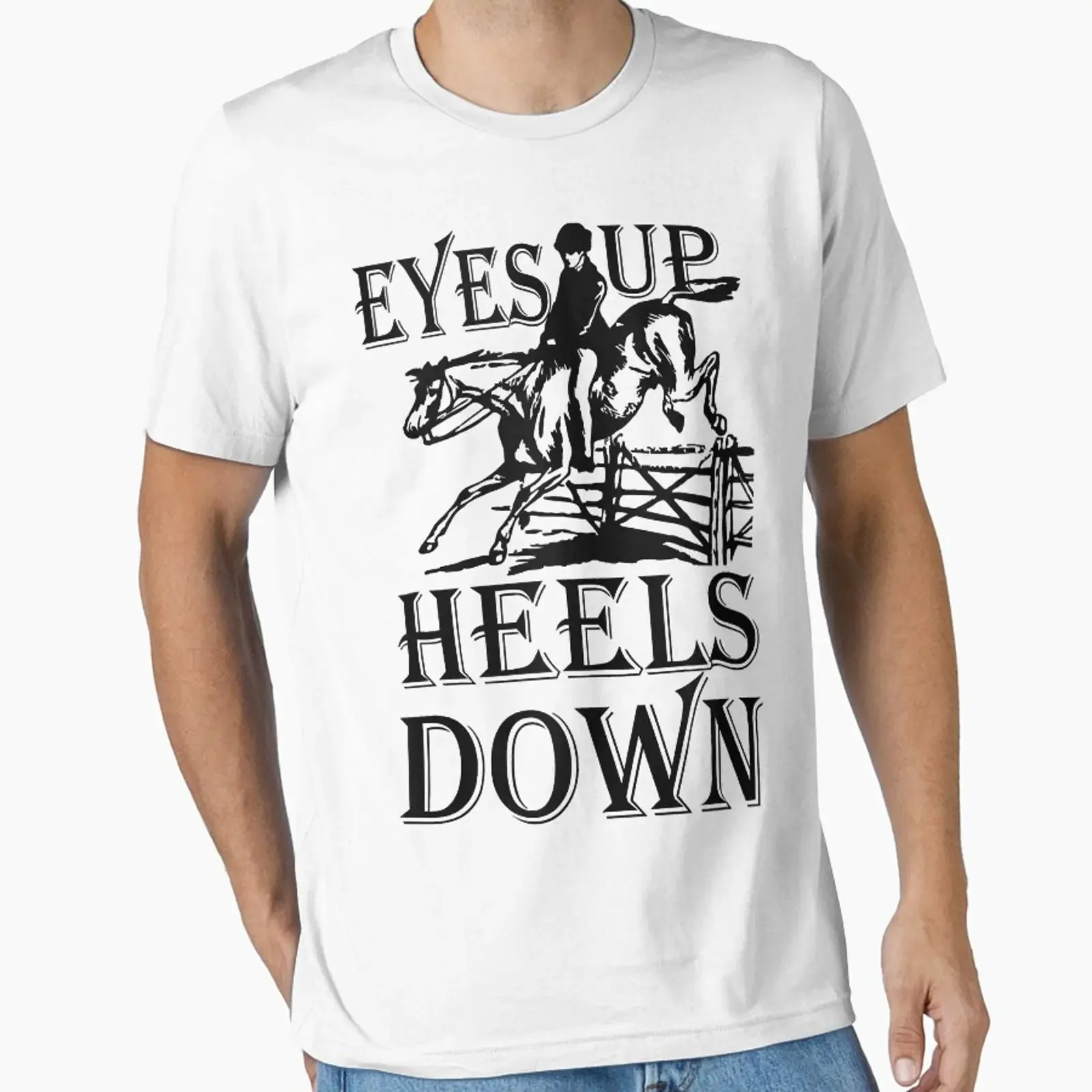 Eyes Up Heels Down Vintage Retro For Equestrian Women designed and sold by LucasMitchellen vintage Washed Casual Soft