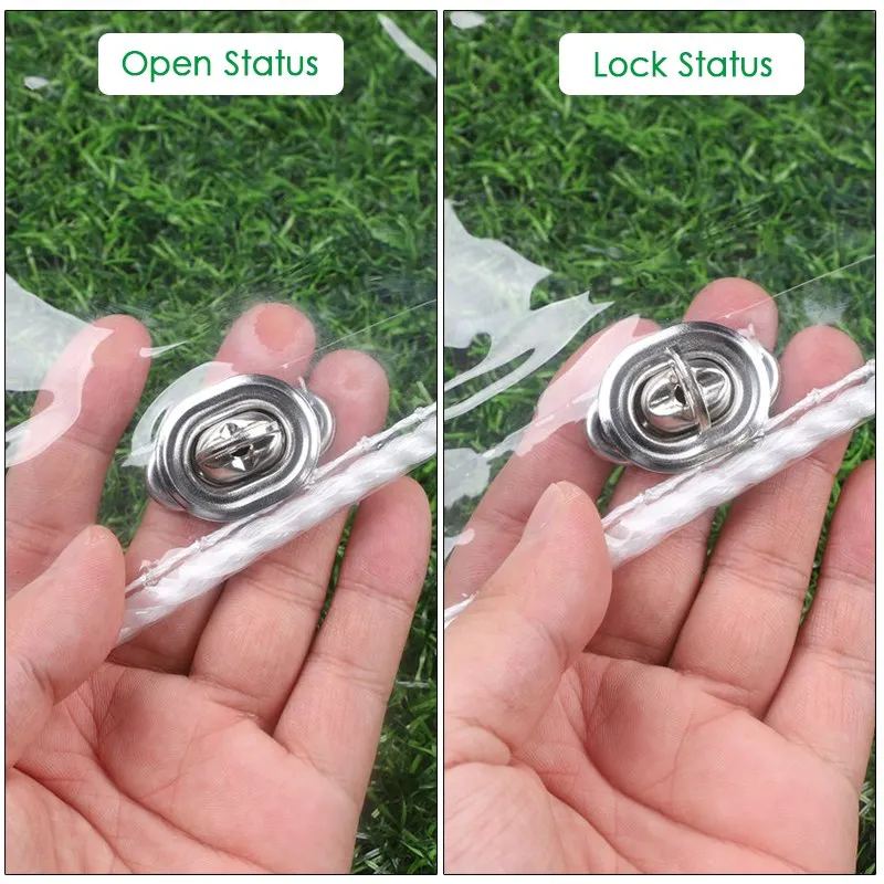 Customizable PVC Tarpaulin With Zipper Transparent Soft Glass Curtain Rainproof Screen Clear Waterproof Cloth With Twist Lock
