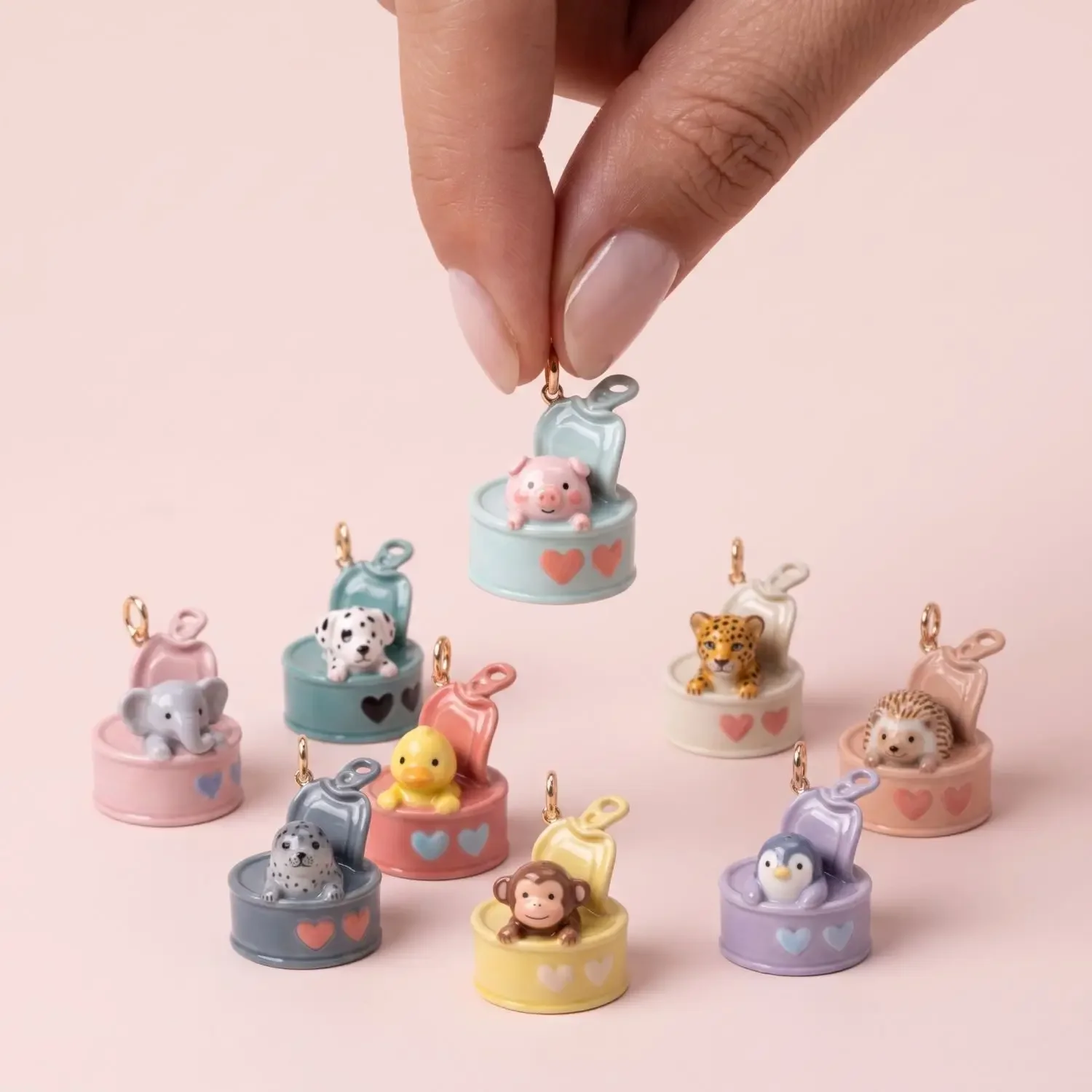 *New Cartoon Canned Animals Series Pendant Stainless Steel Plate Gold Charms Antique Jewelry Making DIY Handmade Craft Wholesale