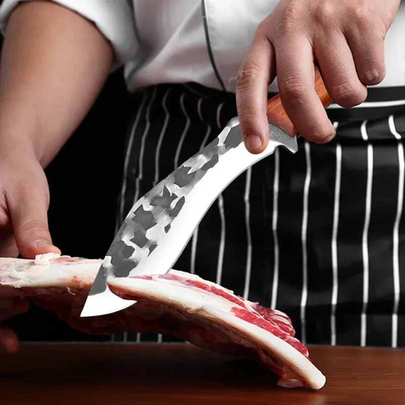Metzger Ausbeinmesser Chef Hackmesser Fleisch Hacken Gemüse Schneiden Obst Fisch Filetiermesser Hand Schmiede Klinge Hackmesser Küchenmesser