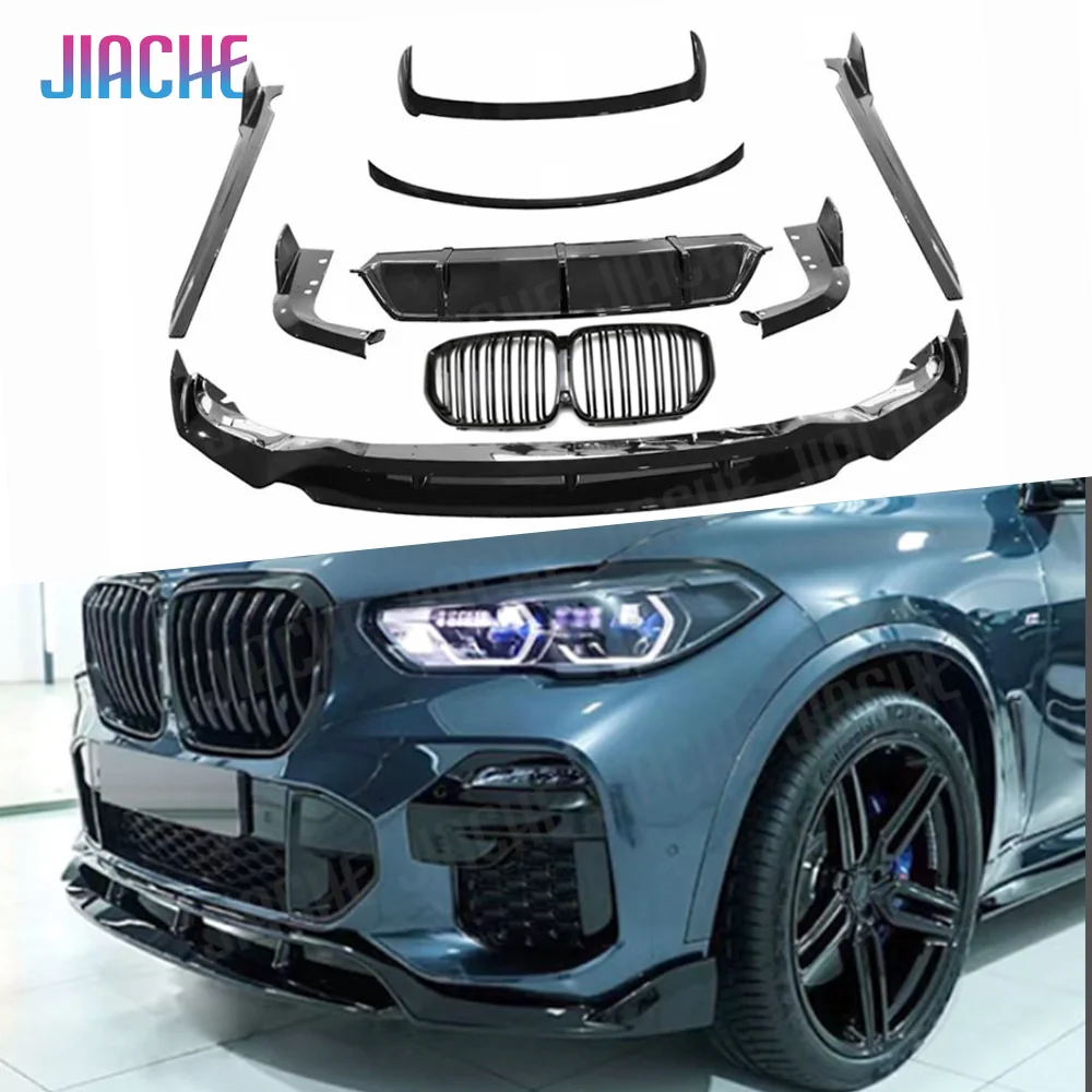 

ABS Car Front Bumper Grills Front Lip Rear Spoiler Rear Diffuser Middle Wing Side Skirt for BMW X5 G05 M sport 2019+ Body Kits