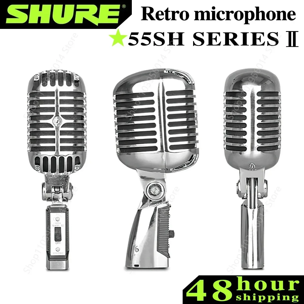 Original Shure 55SH SERIES II Dynamic Retro Microphone Stage Performance Live Anchor KTV Recording Microphone Stand