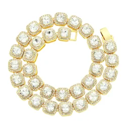 HNSP 12MM Tennis Chain Necklace For Men Neck Larger Particles Zircon Hip Hop Style Jewelry Accessories Male Gift