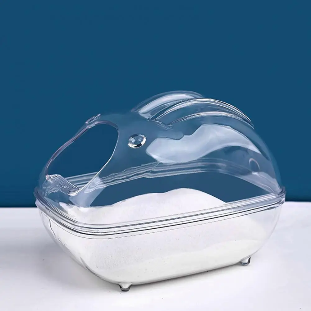 Hamster Bathroom Transparent Hamster Bathroom Cage Transparent Hamster Toilet Cage Anti-splash Bathroom Box for Sand Bathing