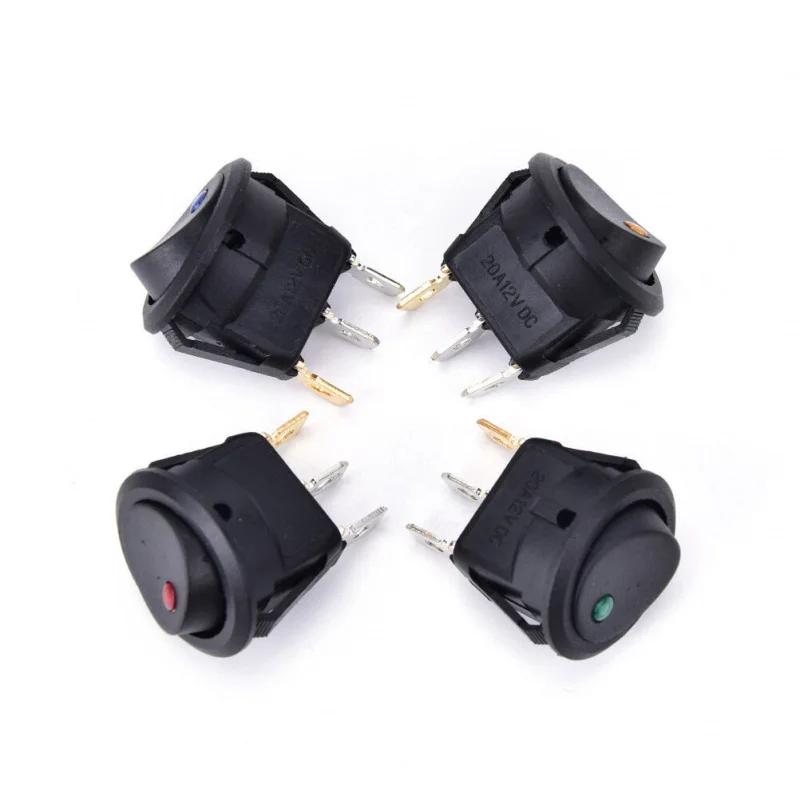 4 قطعة 12 فولت جولة القط العين التبديل قارب التبديل KCD1 مفتاح الطاقة 3 دبابيس 2 مواقف 20 مللي متر حزمة من 4