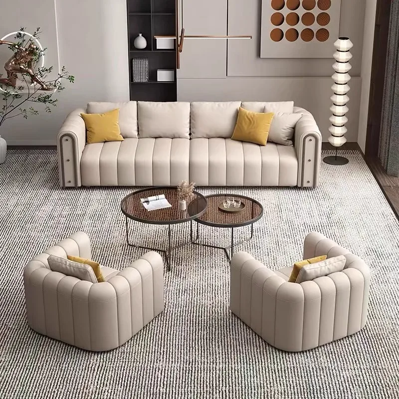 High-end sofa coffee table combination, card seat U-shaped, cinema entertainment club reception sofa