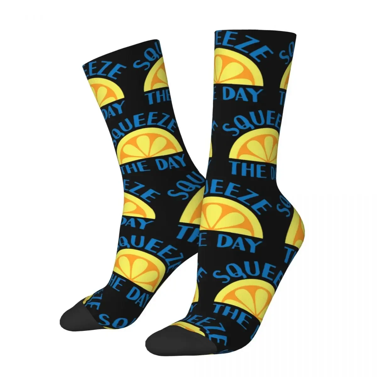 

Squeeze The Day Socks Harajuku Super Soft Stockings All Season Long Socks Accessories for Man's Woman's Birthday Present