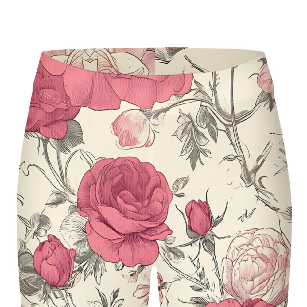 المرأة الحلو الجمالية روز طباعة طماق 8-Wale نحى الشتاء الجوارب الأزهار نمط بناطيل تدفئة المؤنث الخريف الشتاء نظرة #5