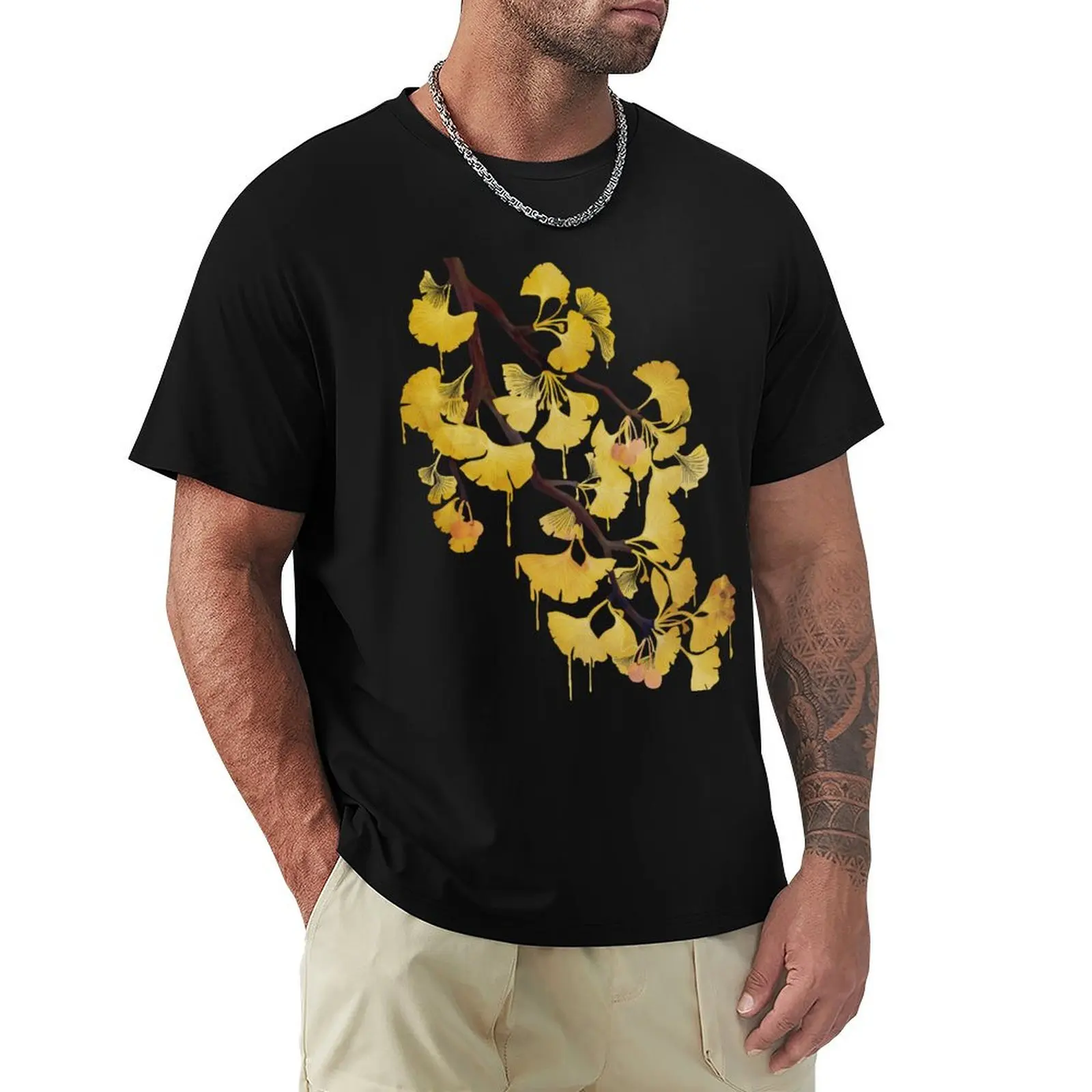 

O Ginkgo in Yellow T-Shirt luxury t-shirt vintage clothes Funny t-shirt mens graphic t-shirts funny