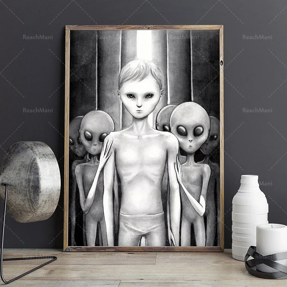 Alien poster, alien wall art, space wall art, space poster, alien poster art