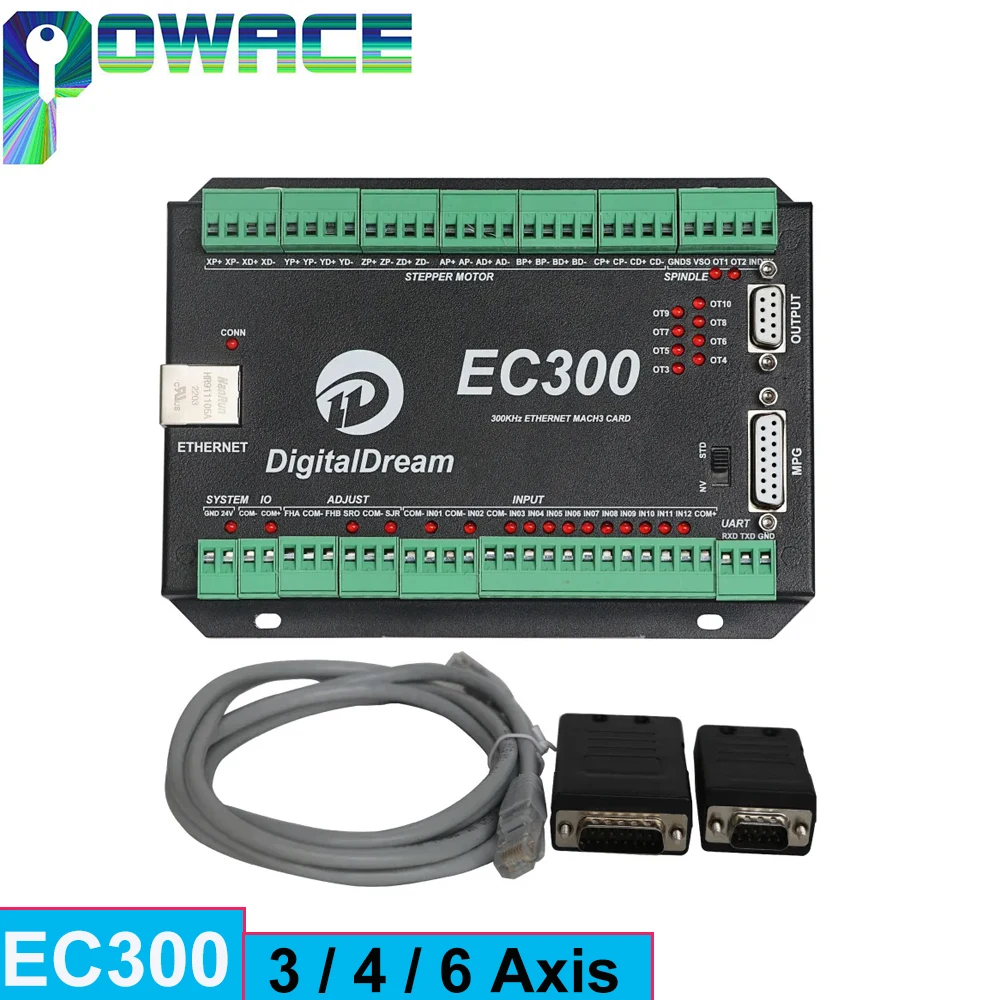 

【EU 】3 4 5 6 Axis EC300 Ethernet MACH3 CNC Motion Control Card Board Controller PWM Output