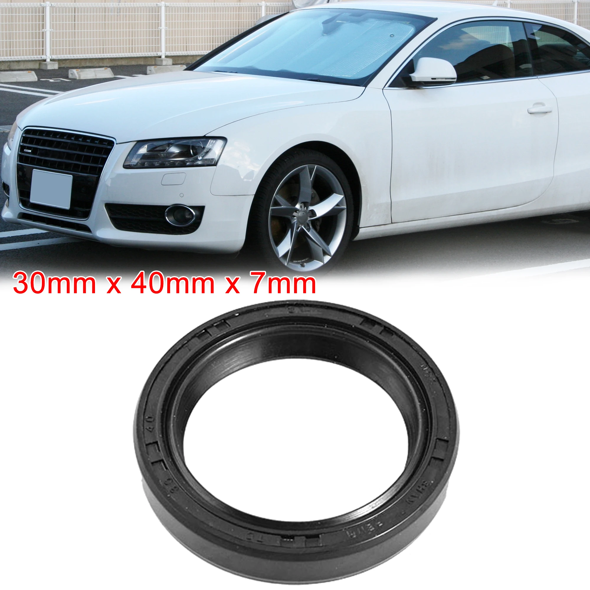 メトリック ロータリー シャフト オイル シール 17x40x7mm TC ダブル リップ ゴム、ブラック