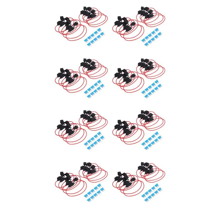

A60E-80 Pack Fuse TAP Adapter 16 Gauge 20AMP Blade Automotive Fuse Holder Waterproof Wire With 80 Pcs 15 AMP Standard Fuses