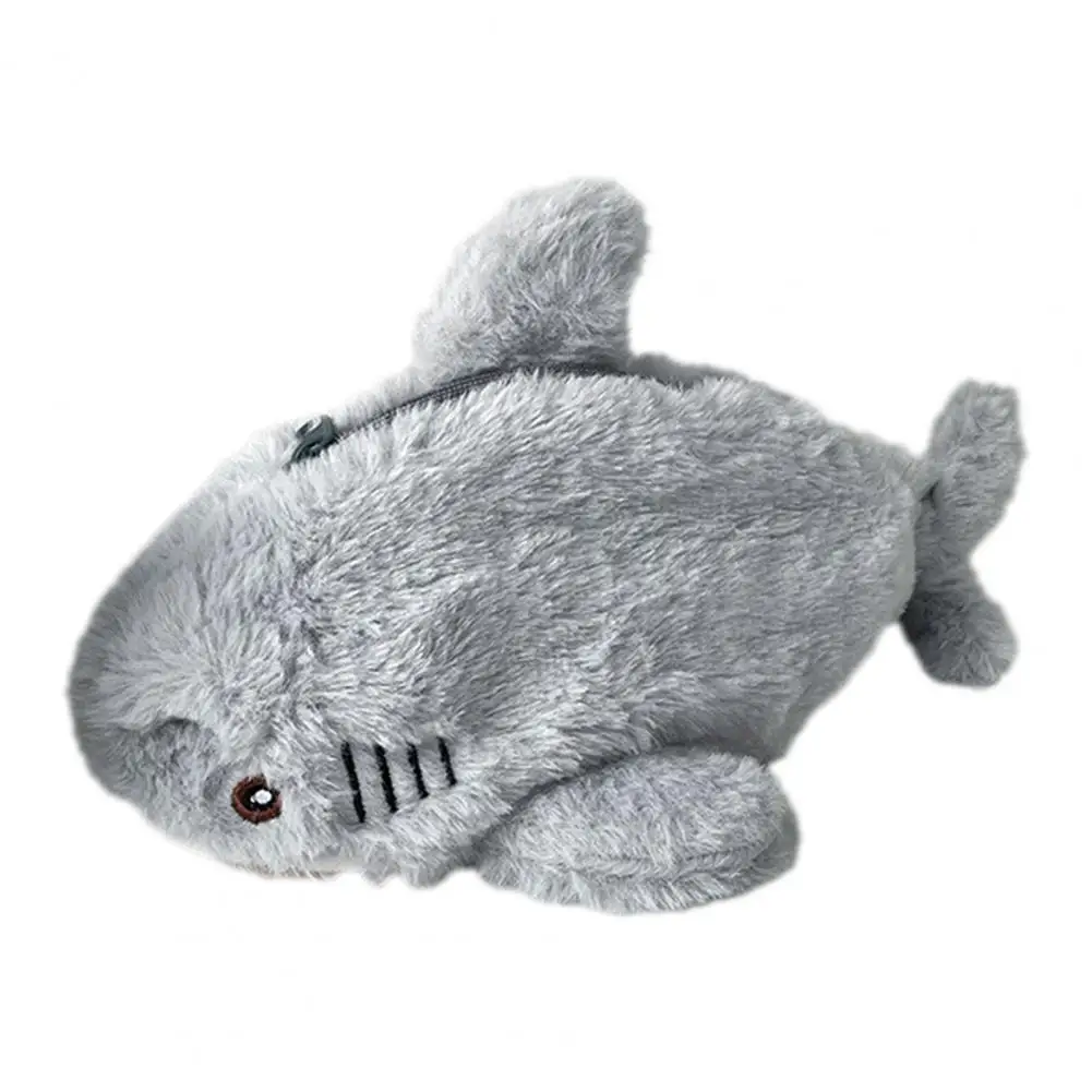 Durable Stationery Bag Plush Pencil Case Cute Shark Pencil Case Plush Stationery Bag Capacity Pen Holder Soft Touch for School