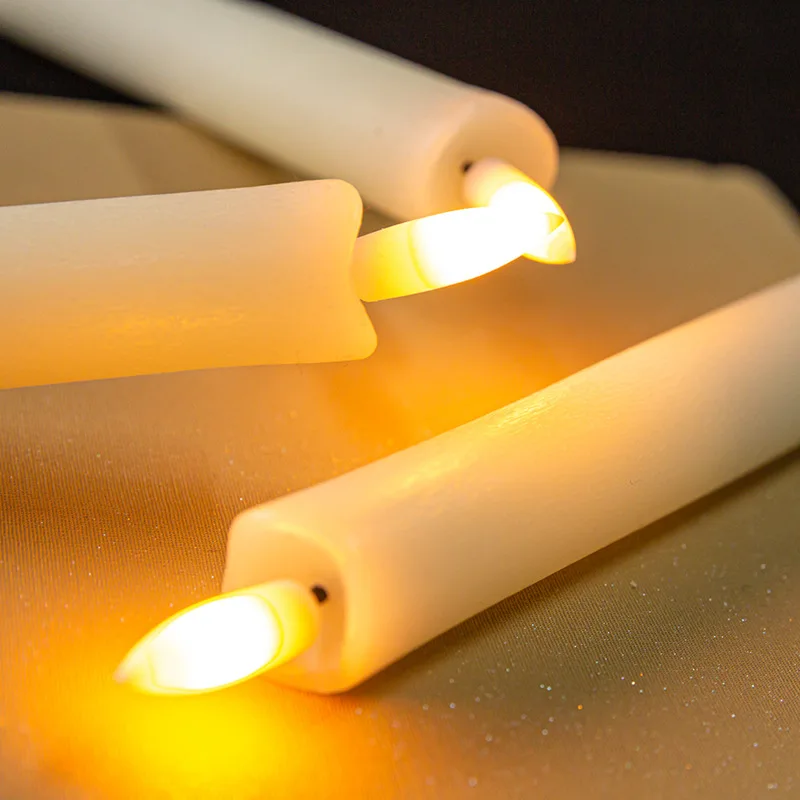 1/6pcs Long Pointed LED Flameless Candles Light Battery Powered Candle Lamps Church Flickering Light Home Party Table Decor