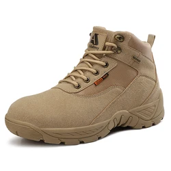 Desert combat boots lace-up outdoor hiking boots Breathable hunting training boots High tops lightweight non-slip men's shoes