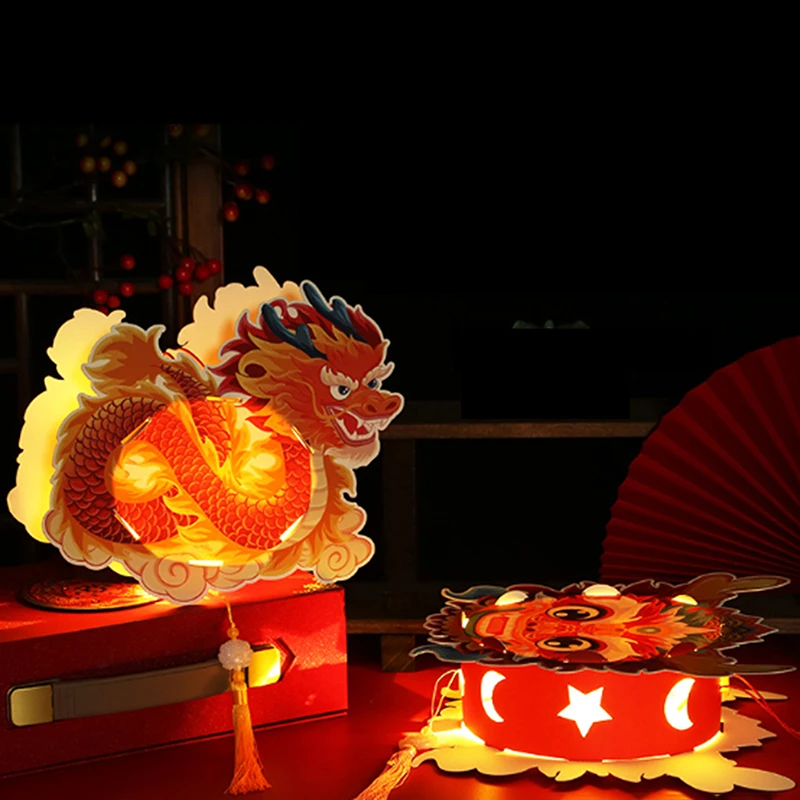 Diy Chinese Dragon Handmade Diy Lantern Kit Ancient Style Lanterns Dragon Diy Kit For Kids Mid-autumn Spring Festival