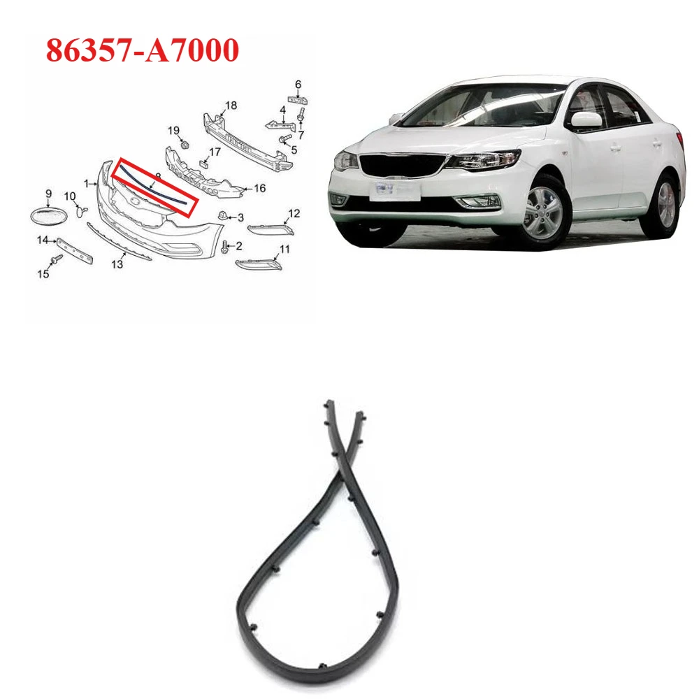 

1 Piece Front Bumper Filler Strip Assy for Kia 2014 2015 2016 Forte5 CERATO 1.8L 2.0L Front Bumper Seal 86357A7000 86357-A7000