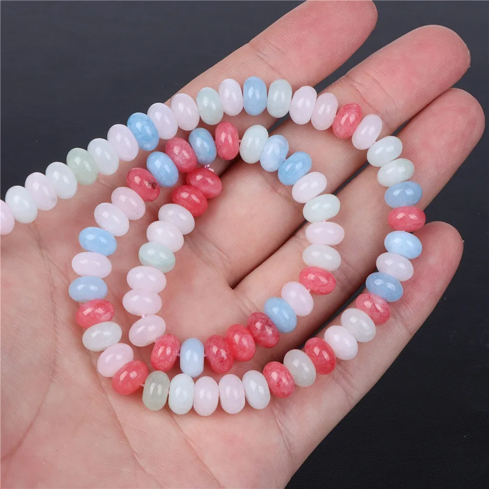أنماط مختلفة الطبيعية مورغانيتي ستون الخرزة الوردي العقيق جوهرة فضفاض الخرز لصنع المجوهرات سوار ذاتي الصنع أقراط اكسسوارات