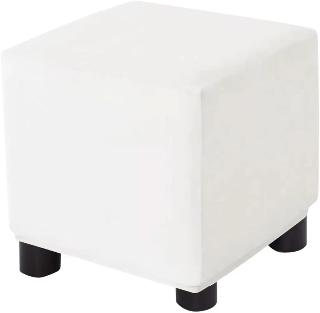 

Ottoman Cover Square Velvet Storage Ottoman Slipcovers Thi Stretch Footrest Foot Stool Covers Protector With Elastic