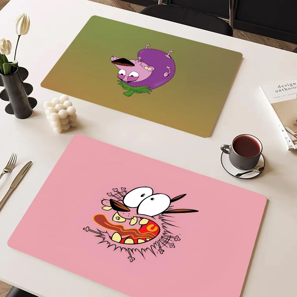 C-courage The-Cowardly Dog Kitchen Tableware Dish Drying Mats Desk Drain Pad Heat Resistant Counter Top Mat Non-slip Draining