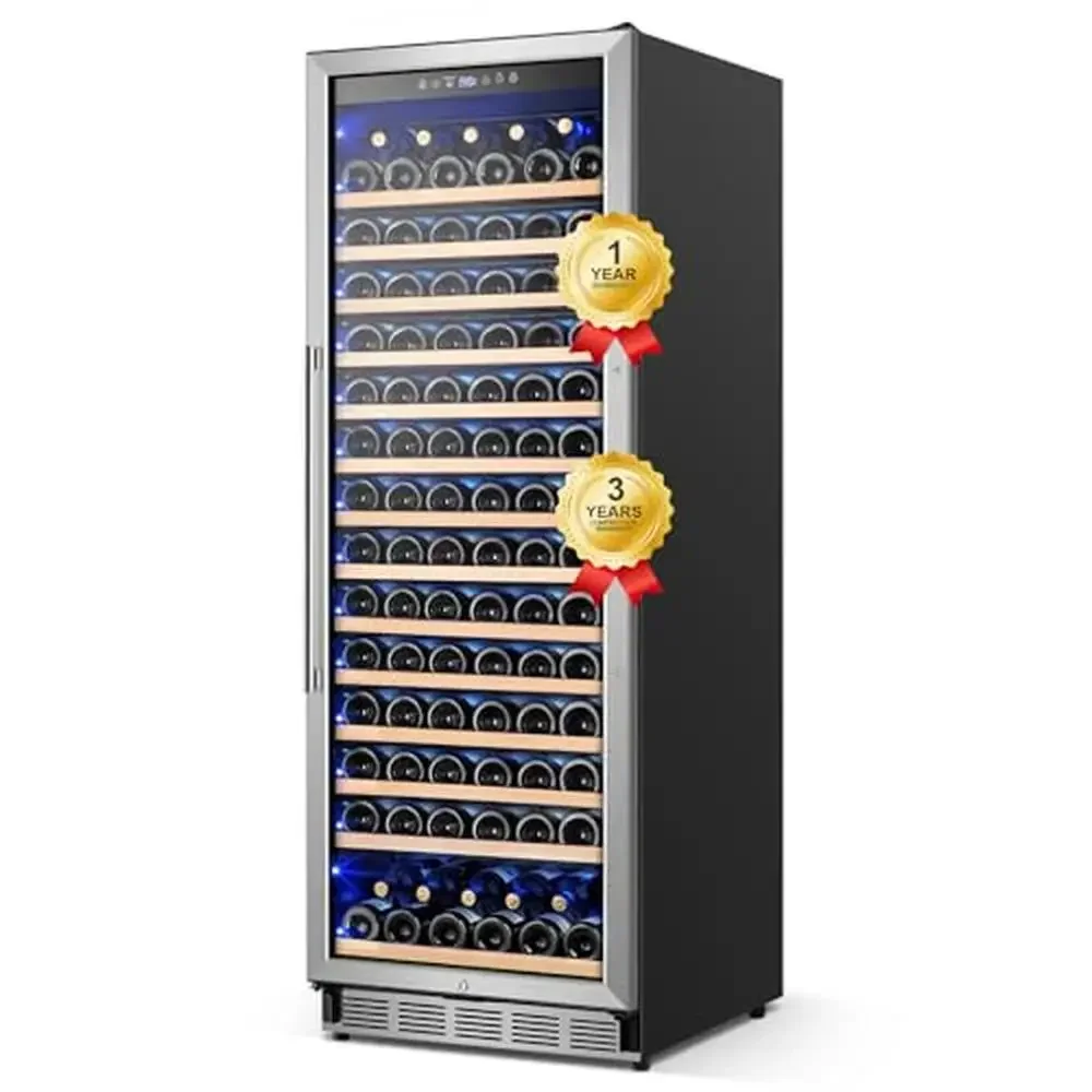 Freestanding Wine Fridge 173 Bottles Cooler Refrigerator Low Noise Fast Cooling System Touch Control