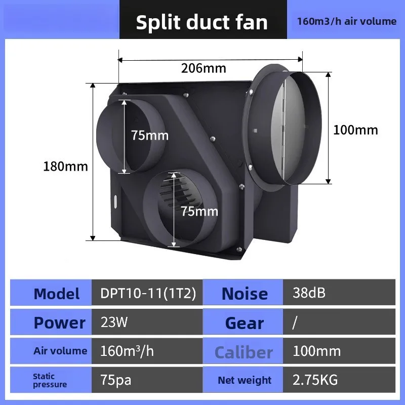 Split centrifugal duct fan Hotel fresh fan Hotel exhaust fan