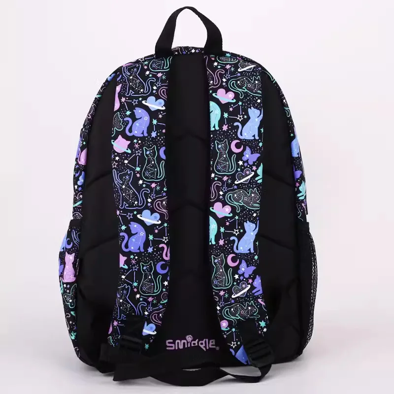 Australia Smiggle Original Children\'s School Bag Girls Shoulders Backpack Starry Cat School Supplies Kawaii Birthday Gift