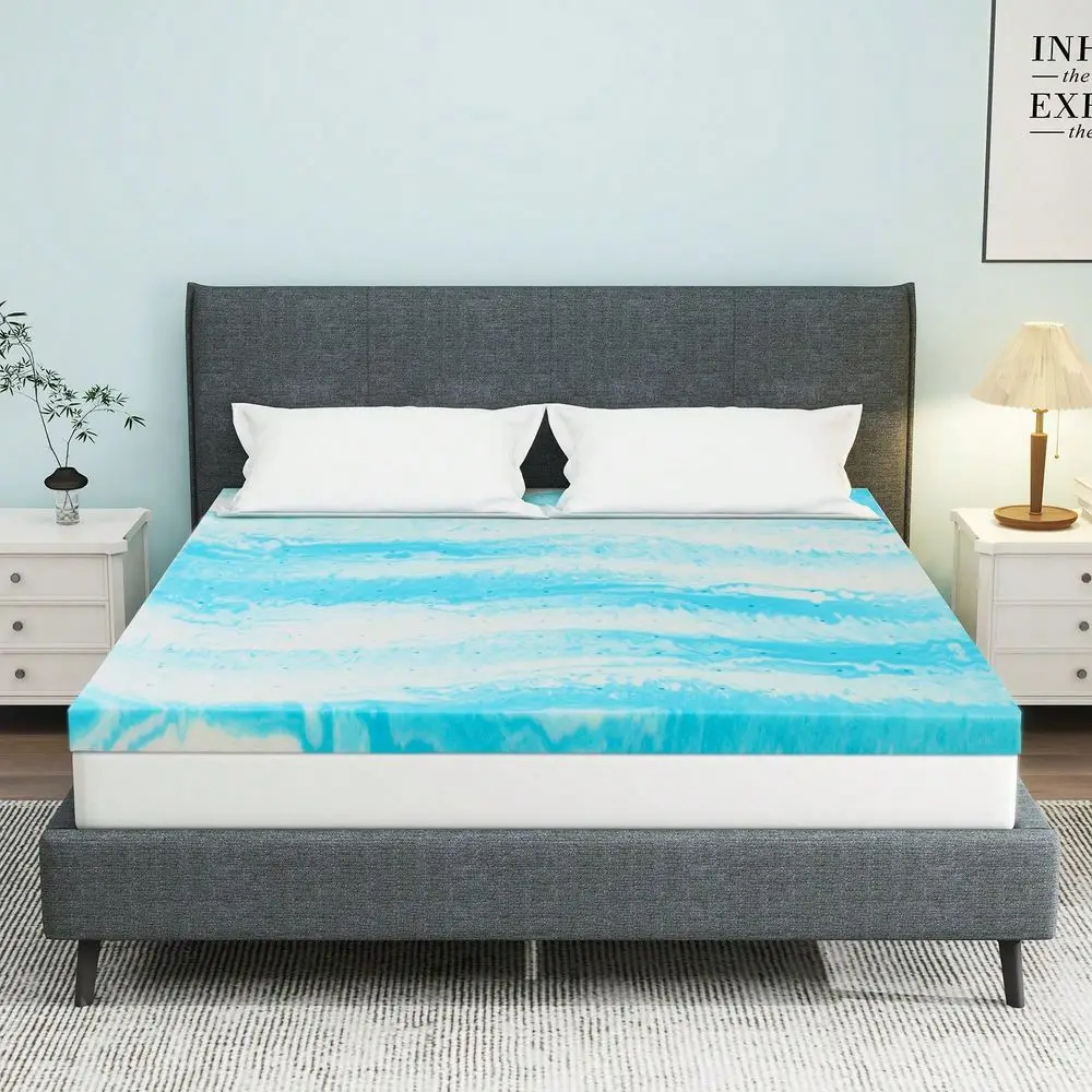 Topper, Cooling Gel Memory Foam Mattress Topper For Twin Twin XL Full Queen King Size Bed, Sleeper Sofa, RV, Camper, CertiPURUS