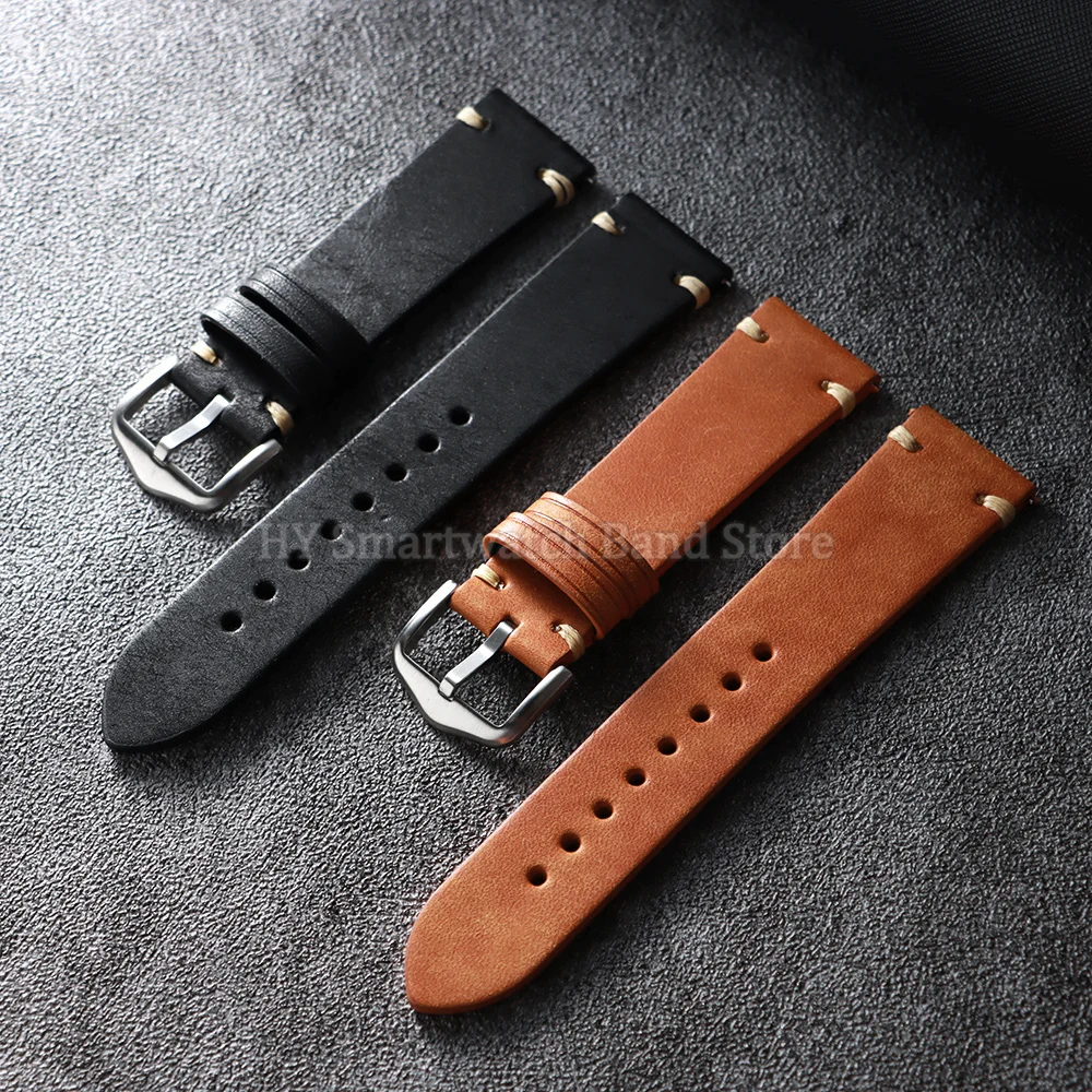 18mm 19mm 20mm 21mm 22mm 23mm 24mm pulseira de relógio de couro para seiko para omega para tudor pulseira de liberação rápida pulseira de couro