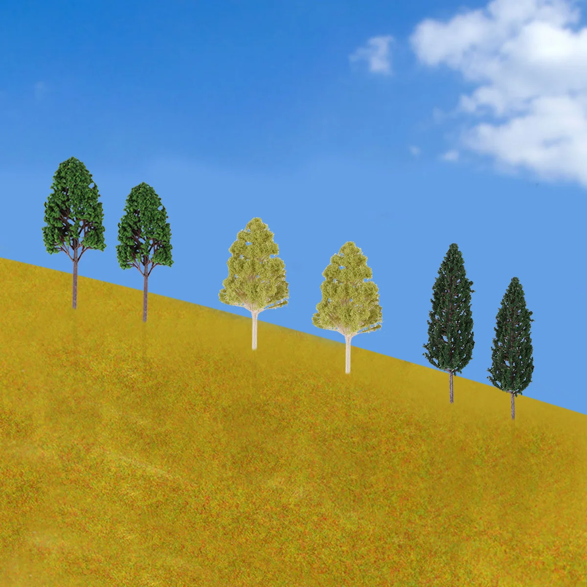 

27 Pcs Miniature Scenery Trees Model Small Fake Train Architecture Diorama