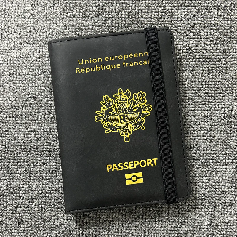 Funda para pasaporte de Francia RFID, billetera de viaje, funda para tarjetas, accesorios de viaje, fundas para soporte de pasaporte, documentos,