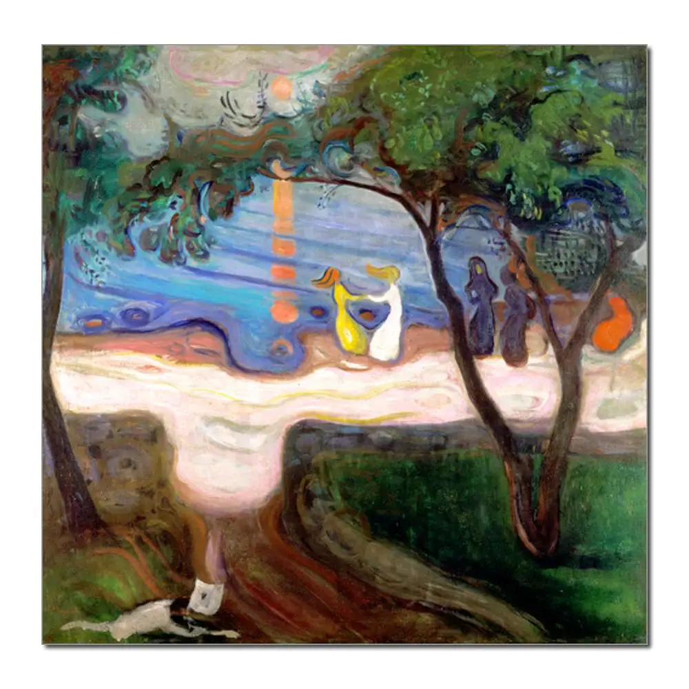 

modern colorful paintings Tanz am Meeresstrand. by Edvard Munch High Quality Hand painted