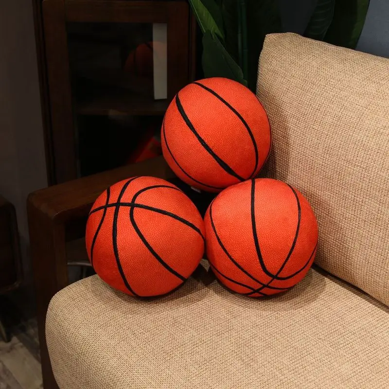 24cm Kawaii Imitation Basketball Plush Toys Lovely Soft Lifelike Ball Stuffed Dolls Boys Companion Plush Toys Home Decor Toys