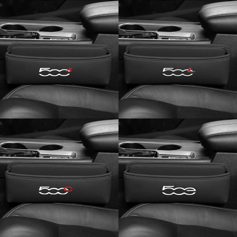 Multifunction Car Seat Gap Organizer Seat Crevice Slot Storage Box for Fiat Abarth 500 500c 500e 500L 500x Car Accessories