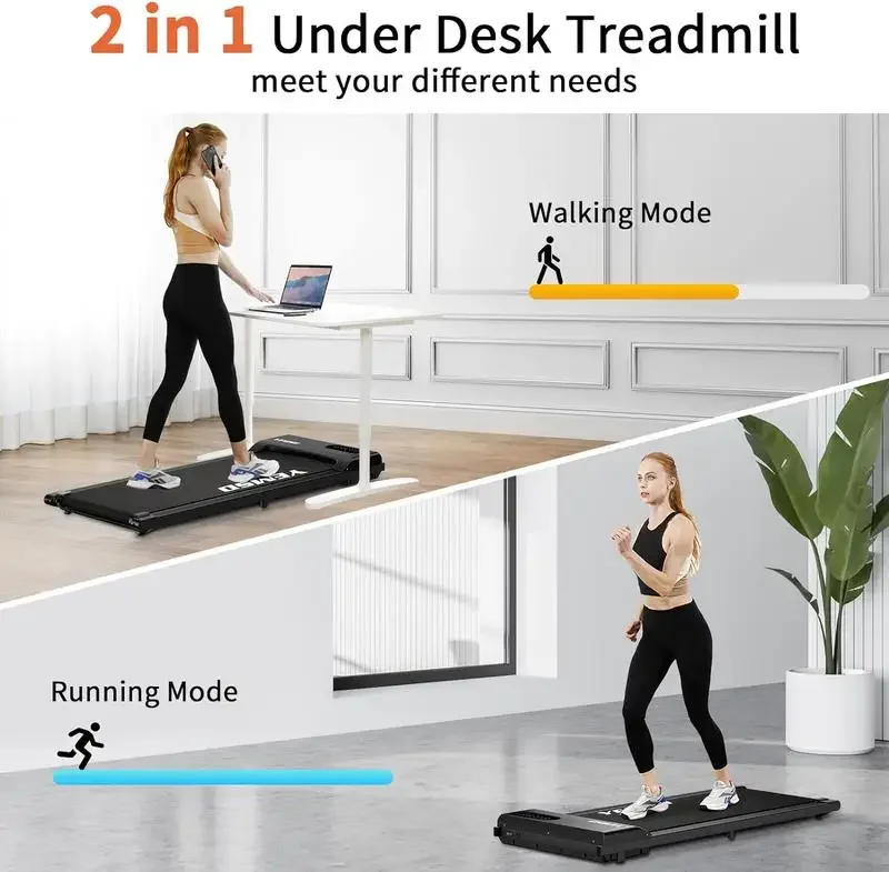 2.25HP UnderDesk Treadmill Walking Pad Treadmill for Home Office with LED Displayand Remote Controller