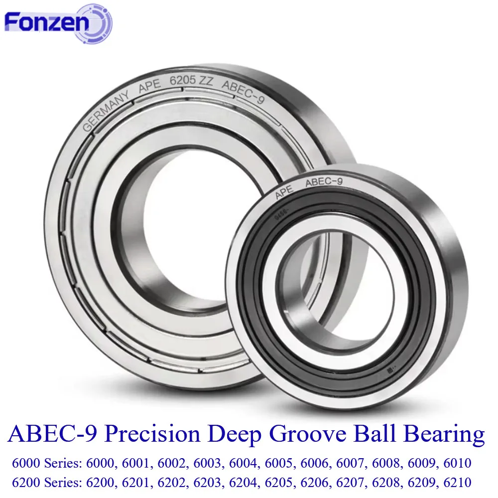 Deep Groove Bearings 6000 6200 6001 6201 6002 6202 6003 6203 6004 6204 6005 6205 6006 6206 6007 6207 6208 Z ZZ RS 2RS Bearings