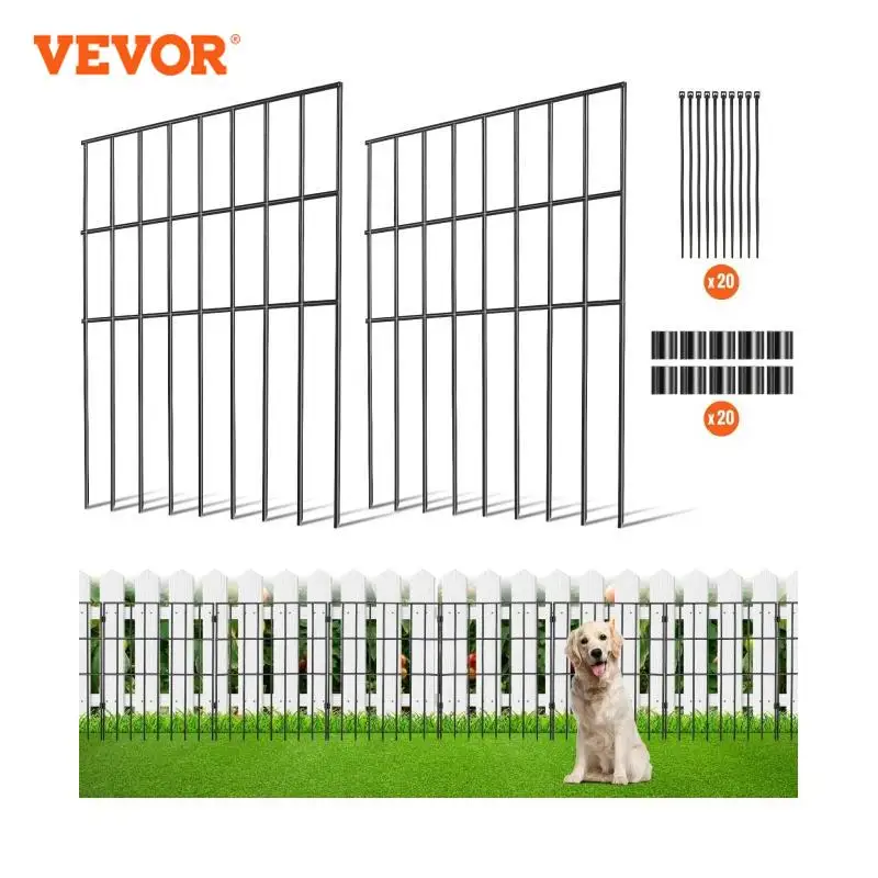 VEVOR Garden Fence No Dig Fence Animal Barrier Fence Underground Decorative Garden Fencing with 1.5 in Spike Spacing for Yard