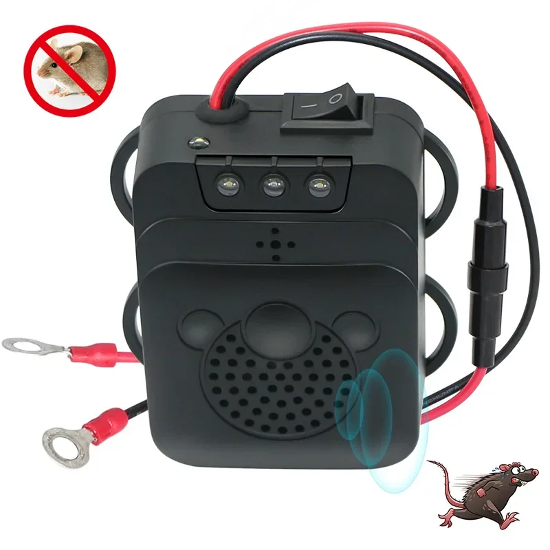 Repelente Ultrassônico de Roedores para Carro, Repelente Eletrônico de Animais em Formato Quadrado, Dispositivo de Controle de Ratos e Camundongos para Compartimento do Motor de Carros, RVs e Caminhões