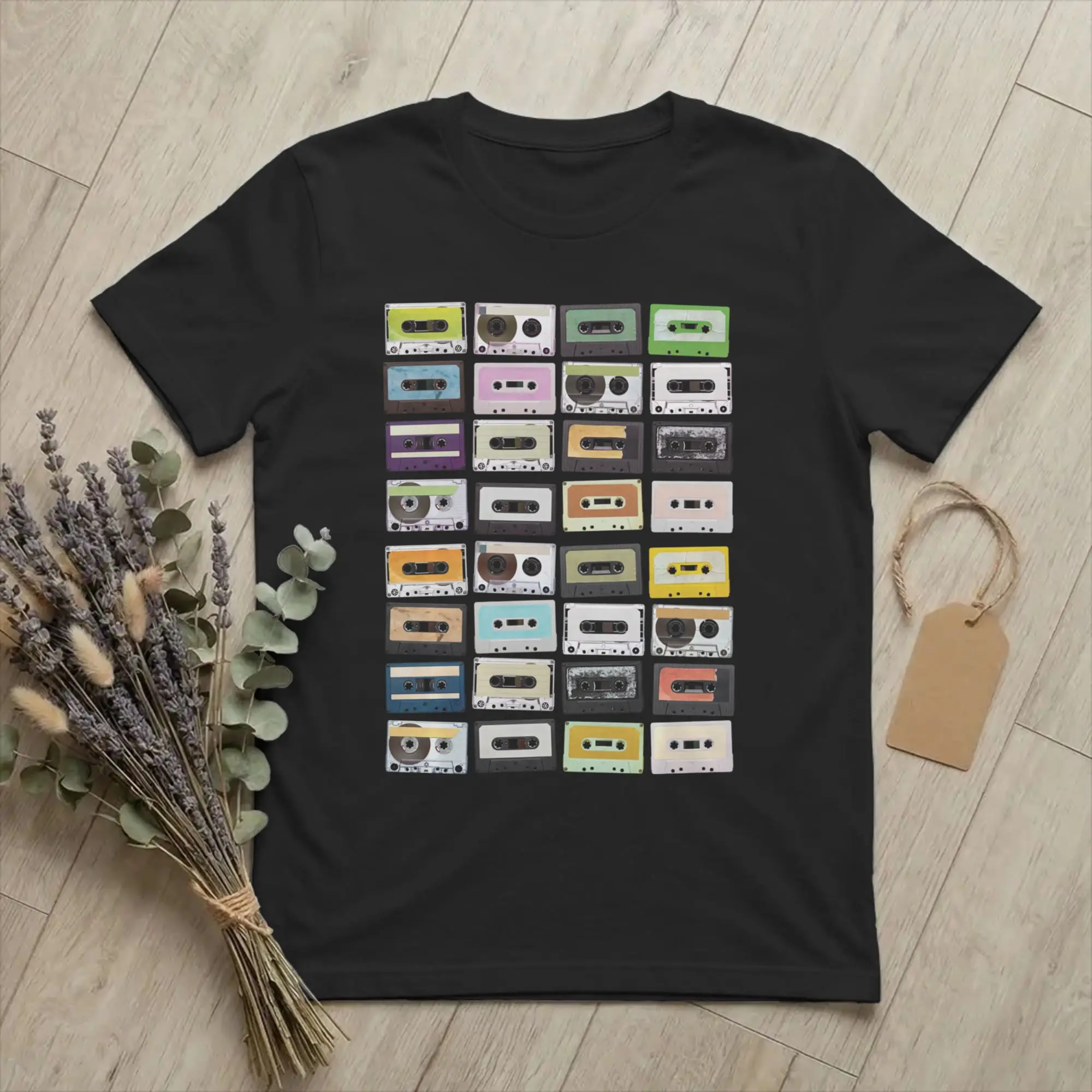 Vintage Cassette Tapes Nostalgic Mixtape Music T-Shirts Men 100% Cotton T Shirt Nostalgia Short Sleeve Tee Shirt Gift Idea Tops