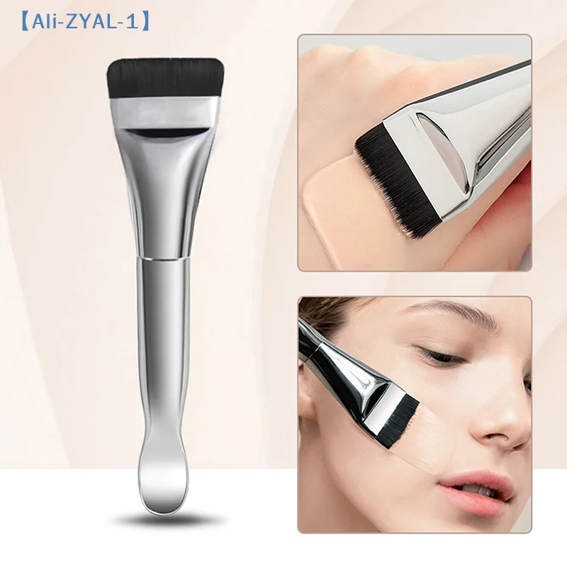 【ZYAL-1】Face Mask Applicator Brushes Double-Ended Makeup Brush With Spoon Flat Soft Hair Facial Cleansing Makeup Beauty Tool