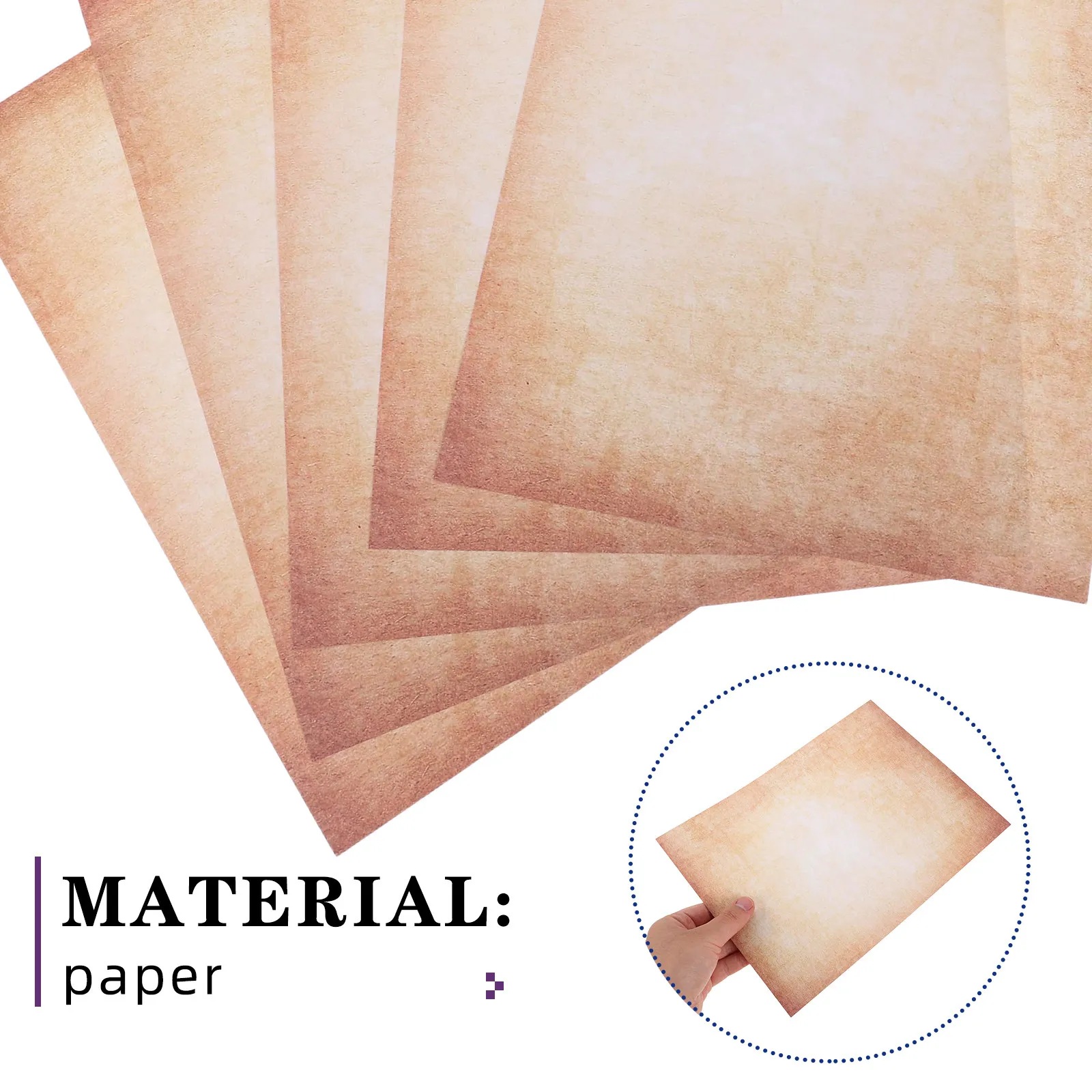 100Pcs Retro A4 Vintage Paper Sheets Double-Sided Sturdy Old-Looking Stationery for Scrapbooking Journal Refill Printing