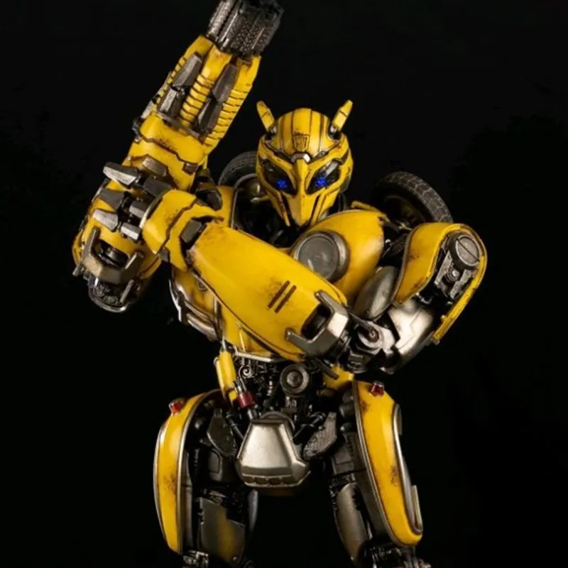 20cm Transformers Bumblebee: The Movie Abs Alloy Material With Illuminated Version Robot Figurines Model Desktop Ornament Gifts