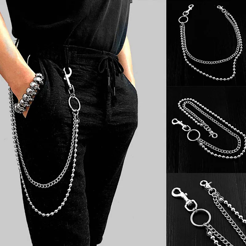 Punk Women Men Chain Key Chain Rock Trousers Pant Jean Hip Hop Decor Gift